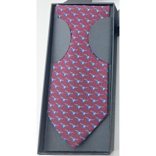 Krawatte mit Tauben-Motiv 8 cm rot_blau