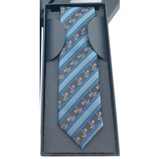 Krawatte mit Tauben-Motiv 5,5 cm schwarz_blau_grau