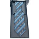 Krawatte mit Tauben-Motiv 5,5 cm schwarz_blau_grau
