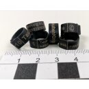 1-line or 2-line pigeon rings with laser engraving made of plastic