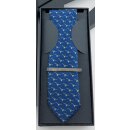 Krawatte mit Tauben-Motiv 5,5 cm blau_gelb