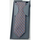 Krawatte mit Tauben-Motiv 5,5 cm braun_blau