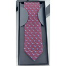 Krawatte mit Tauben-Motiv 5,5 cm rot_blau