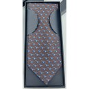Krawatte mit Tauben-Motiv 8 cm braun_blau